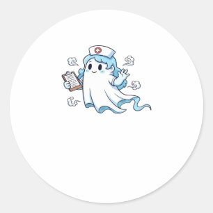 Ghost Nurse  Spookily Caring and Whimsically Haunt Classic Round Sticker