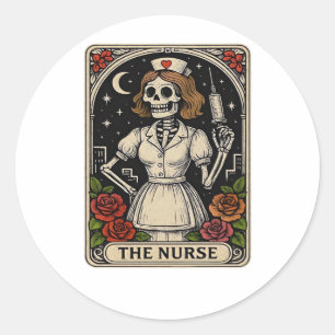 Ghost Nurse  Spookily Caring and Whimsically Haunt Classic Round Sticker