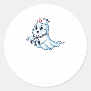 Ghost Nurse  Spookily Caring and Whimsically Haunt Classic Round Sticker