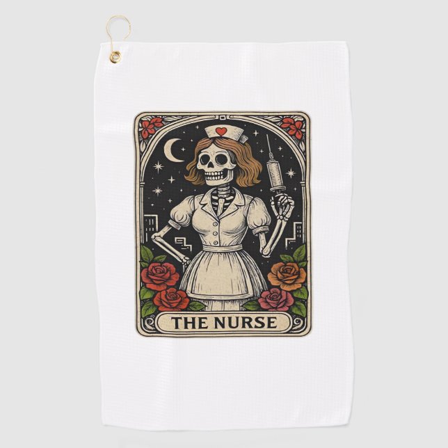 Ghost Nurse  Spookily Caring and Whimsically Haunt Golf Towel (Front)