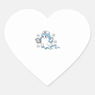 Ghost Nurse  Spookily Caring and Whimsically Haunt Heart Sticker
