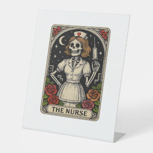 Ghost Nurse Spookily Caring and Whimsically Haunt Pedestal Sign