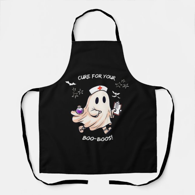 Ghost Nurse with Magical Potion – Cure for Your Bo Apron (Front)