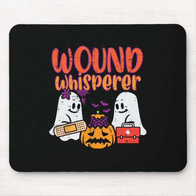 Ghost Nurse Wound Whisperer Halloween Nurse Fall S Mouse Pad (Front)