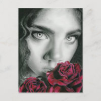 Ghost of a rose gothic beauty Postcard