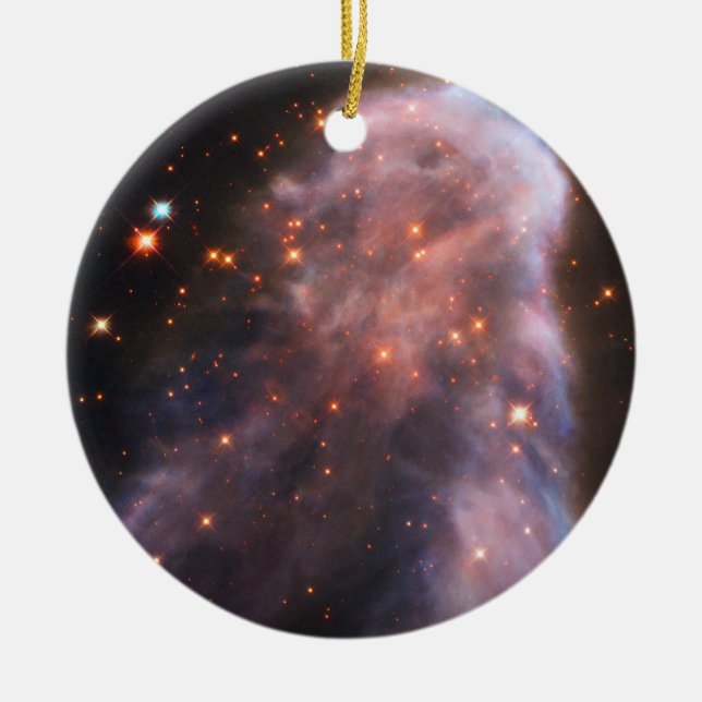 Ghost of Cassiopeia Nebula Ceramic Tree Decoration (Front)