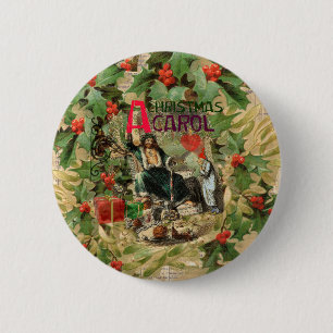 Ghost of Christmas Present Illustration Scrooge 6 Cm Round Badge