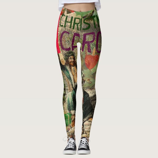 Ghost of Christmas Present Illustration Scrooge Leggings (Front)