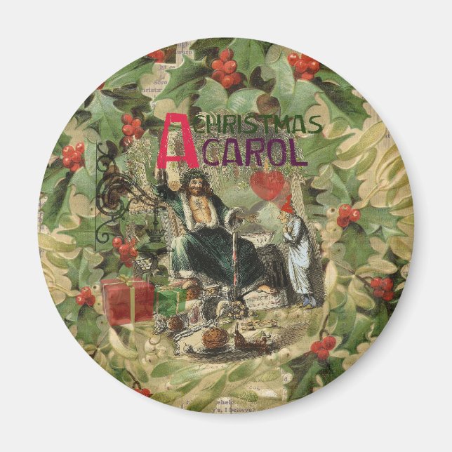 Ghost of Christmas Present Illustration Scrooge Magnet (Front)