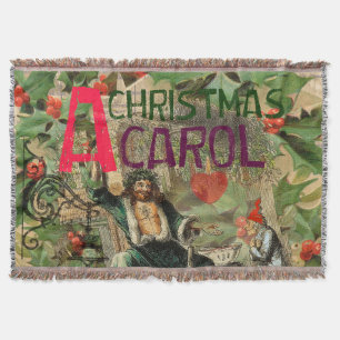 Ghost of Christmas Present Illustration Scrooge Throw Blanket