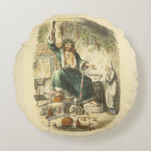 Ghost of Christmas Present Scrooge Round Cushion