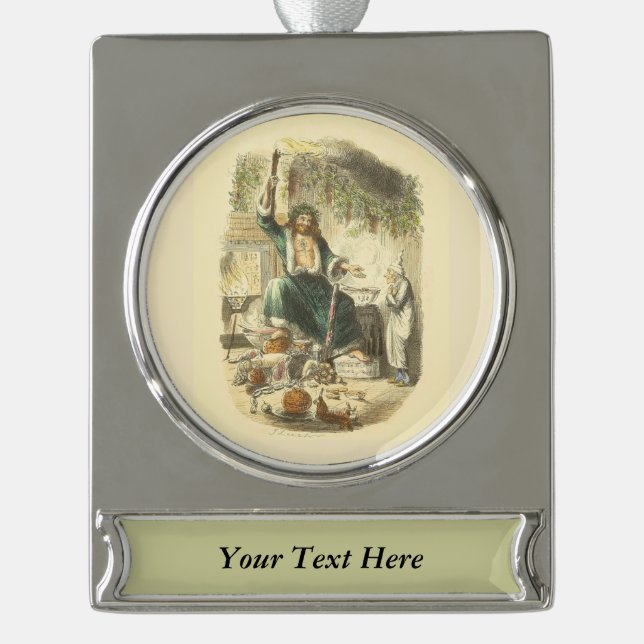 Ghost of Christmas Present Scrooge  Silver Plated Banner Ornament (Front)