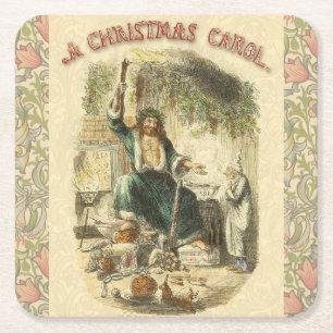 Ghost of Christmas Present Scrooge  Square Paper Coaster