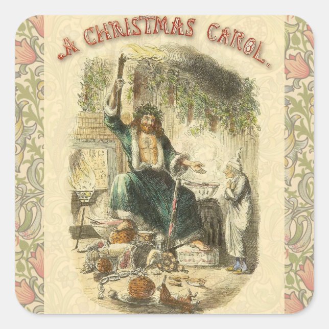 Ghost of Christmas Present Scrooge  Square Sticker (Front)