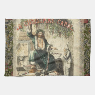 Ghost of Christmas Present Scrooge Tea Towel