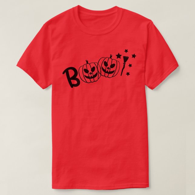 ghost of disapproval boo halloween with witch broo T-Shirt (Design Front)