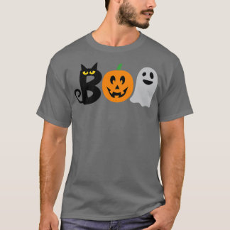 ghost of disapproval grey halloween with black cat T-Shirt
