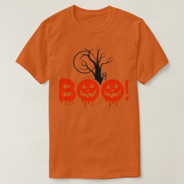 ghost of disapproval hiding behind a black tree T-Shirt (Design Front)