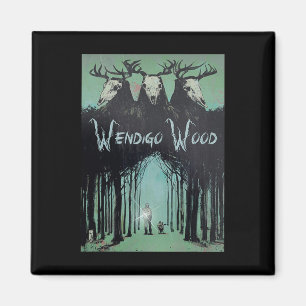 Ghost Of The Forest Cryptid Wendigo Wood  Magnet