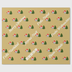 Ghost of whatsapp Merry Christmas several language Wrapping Paper