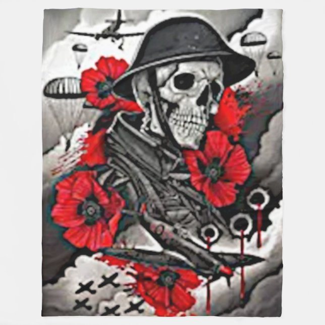 GHOST of WWII Fleece Blanket (Front)