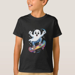 Ghost On Skateboard Funny Halloween Costume Skateb T-Shirt