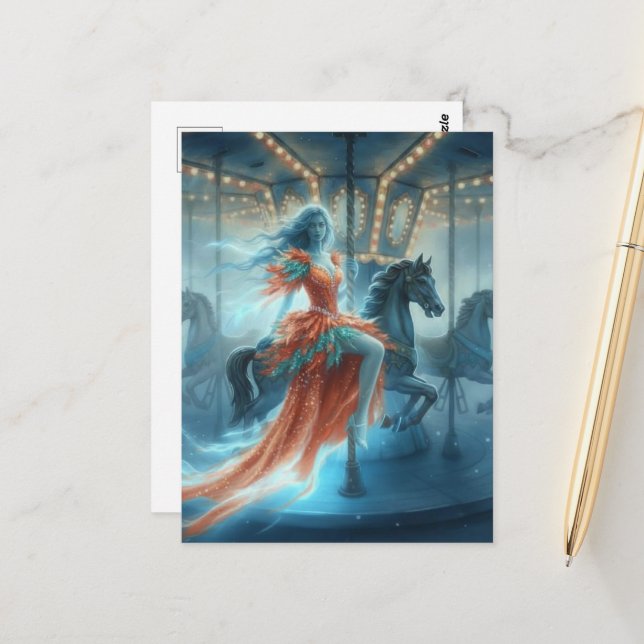 Ghost on the Carousel Postcard (Front/Back In Situ)