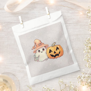 Ghost Orange Witches Hat Silver Happy Halloween Favour Bags