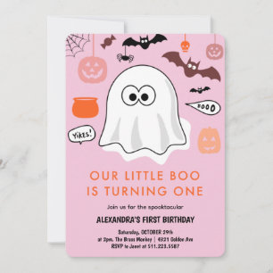 Ghost Our little boo is turning one Invitation