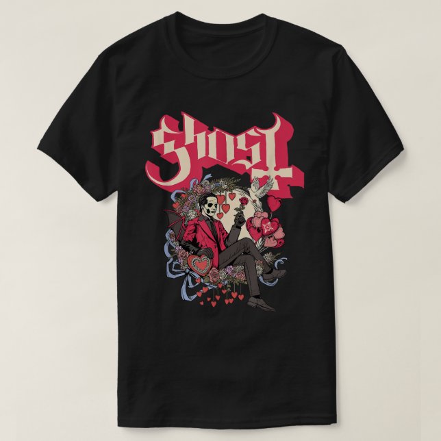 Ghost - Papa Cupid Valentine's Day  T-Shirt (Design Front)