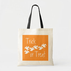 Ghost Party Halloween Bag, Orange Tote Bag
