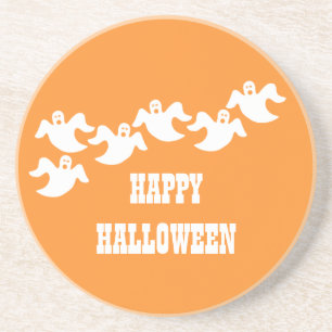 Ghost Party Halloween Coaster, Orange Coaster