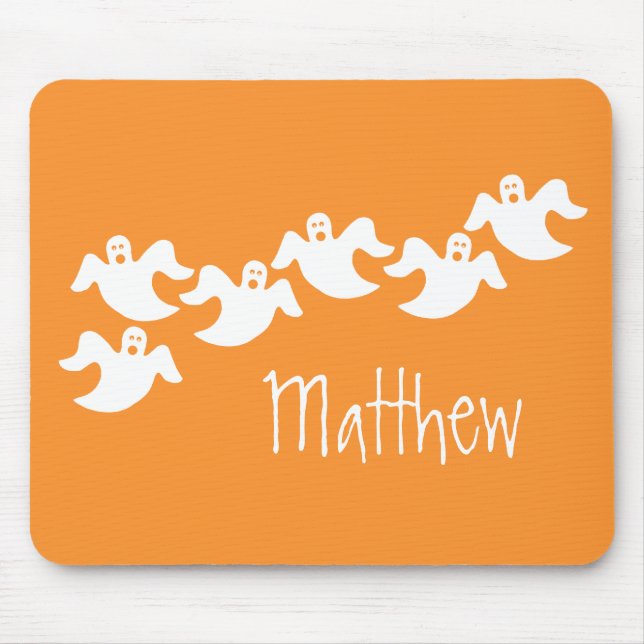 Ghost Party Halloween Mousepad, Orange Mouse Pad (Front)
