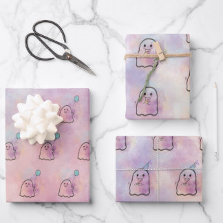 Ghost party wrapping paper sheet