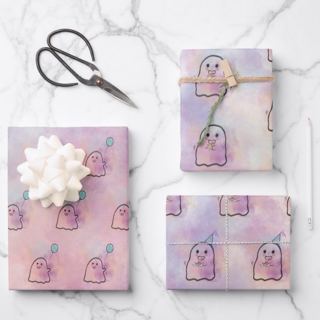 Ghost party  wrapping paper sheet (Front)