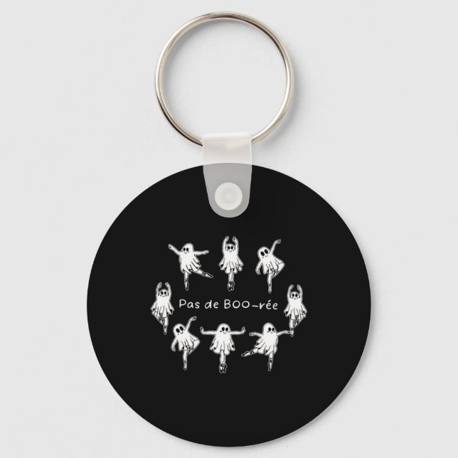 Ghost Pas De Boo-rée Llet Dancer Spooky Halloween  Key Ring (Front)