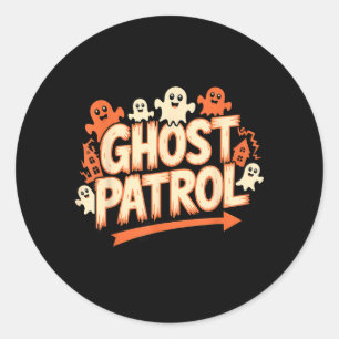 Ghost Patrol Halloween Funny Ghost Classic Round Sticker