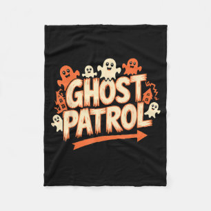 Ghost Patrol Halloween Funny Ghost Fleece Blanket
