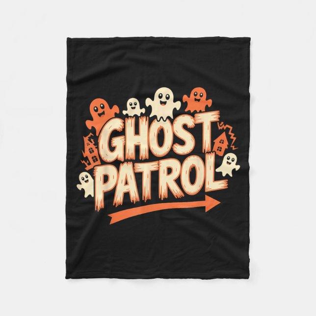 Ghost Patrol Halloween Funny Ghost Fleece Blanket (Front)