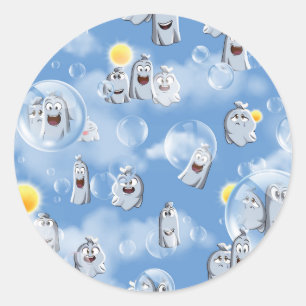 Ghost Pattern Classic Round Sticker