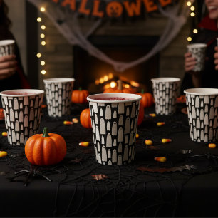 Ghost Pattern Halloween Paper Cups