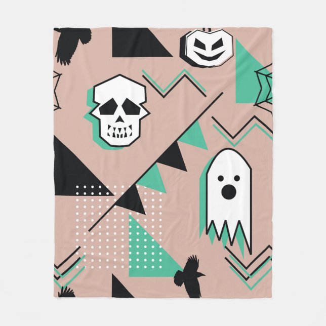 Ghost pattern,halloween theme seamless pattern wit fleece blanket (Front)