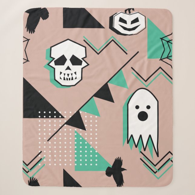 Ghost pattern,halloween theme seamless pattern wit sherpa blanket (Front)