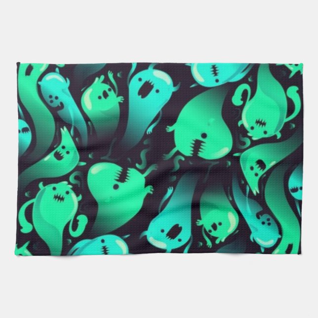 Ghost pattern tea towel (Horizontal)