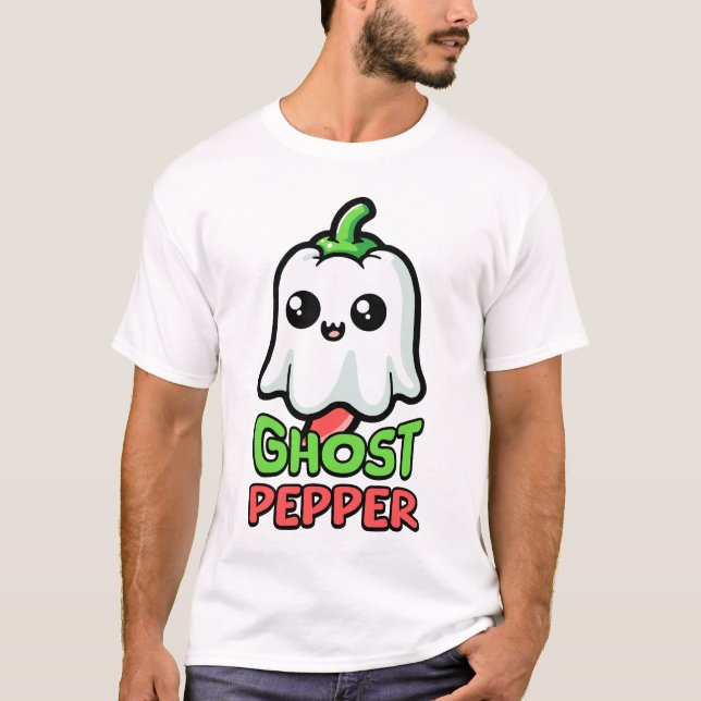 Ghost Pepper! Cute Hot Pepper Pun! T-Shirt (Front)