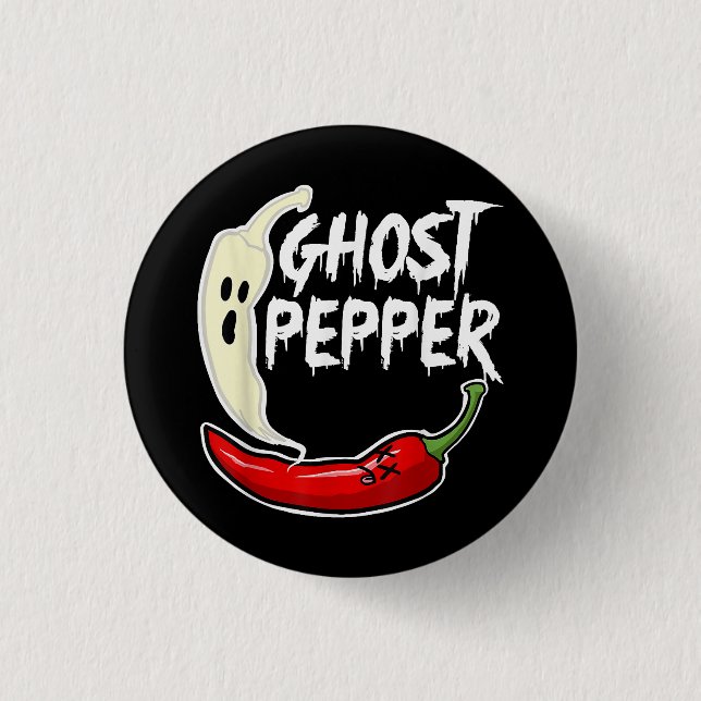 Ghost Pepper Funny Spicy Hot Halloween Ghost Peppe 3 Cm Round Badge (Front)