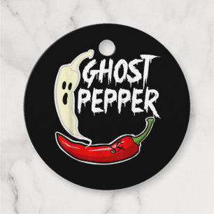 Ghost Pepper Funny Spicy Hot Halloween Ghost Peppe Favour Tags