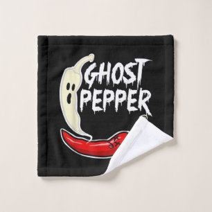 Ghost Pepper Funny Spicy Hot Halloween Ghost Peppe Wash Cloth