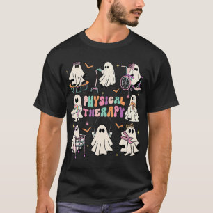 Ghost Physical Therapy Halloween Groovy T-Shirt