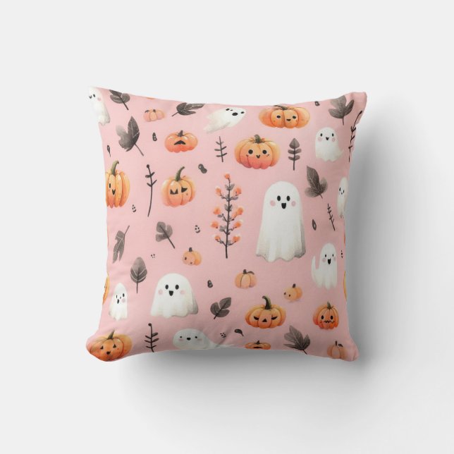 Ghost pink Helloween  Wrapping Paper Sheets Cushion (Front)